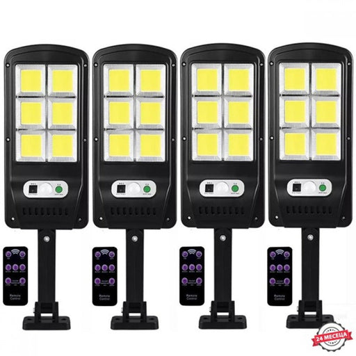 4бр.LED COB Соларна сензорна лампа 600W с дистанционно