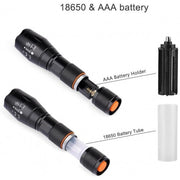 Мощен акумулаторен фенер с CREE LED диод 2500W ZOOM T6
