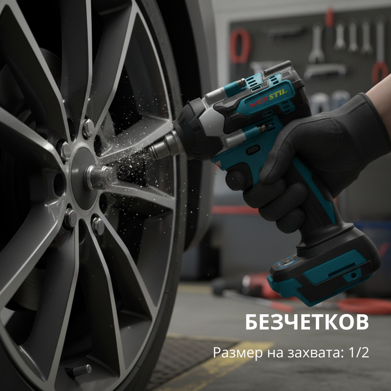 Акумулаторен Ударен Гайковерт WERSTIL 21V 8Ah