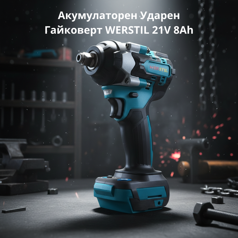 Акумулаторен Ударен Гайковерт WERSTIL 21V 8Ah