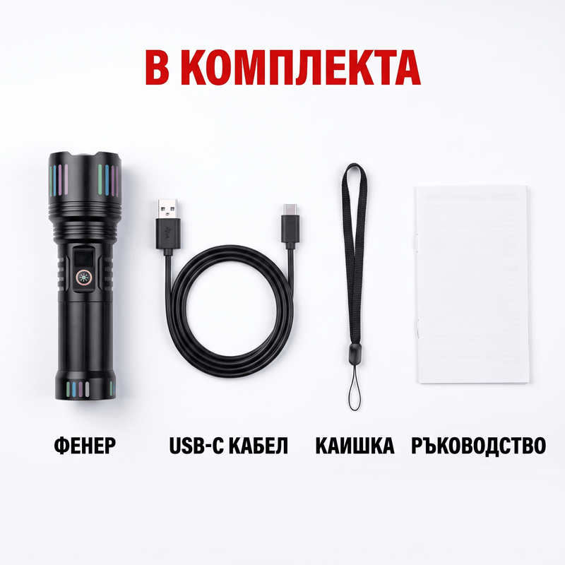 Акумулаторен LED фенер KH-W513 1000lm с power display, IP54