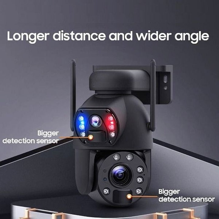 Соларна камера 6MP с 2 обектива, 4G SIM, RGB сирена, 8 LED, IP66